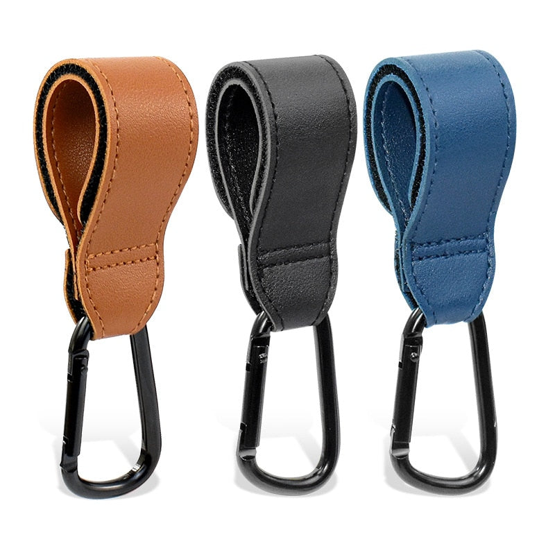 1/2pcs PU Leather Baby Bag Stroller Hook Pram Rotate 360