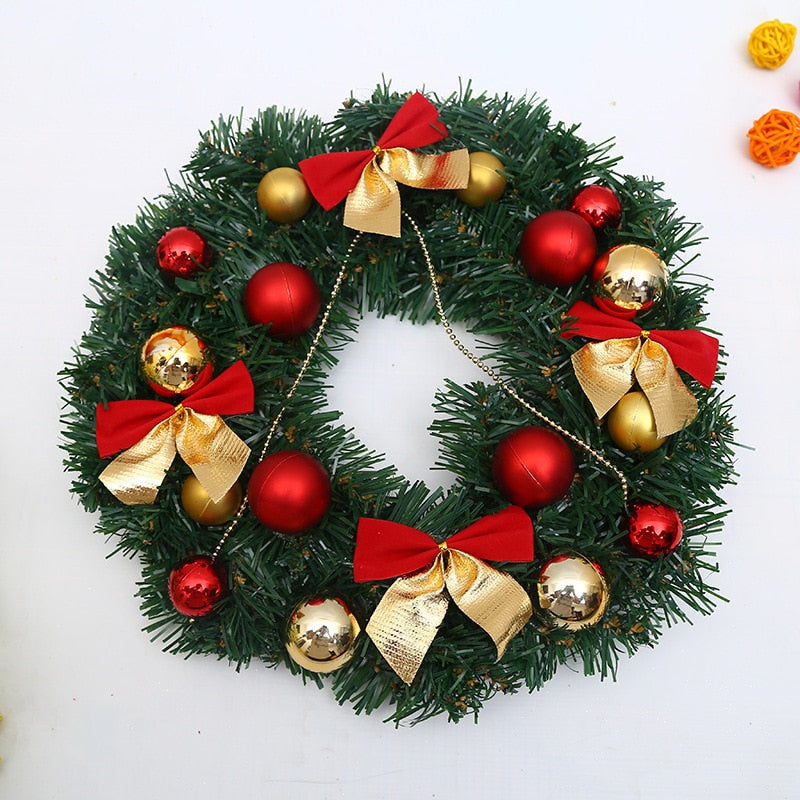 2022 Christmas Wreath Handmade Rattan Pendant Garland Christmas Decorations for Home Stairs Door Navidad 2023 New Year Ornaments